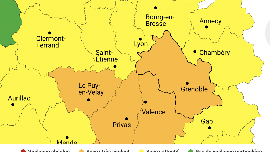 L’Isère en vigilance orange aux orages, mais aussi aux fortes pluies et inondations