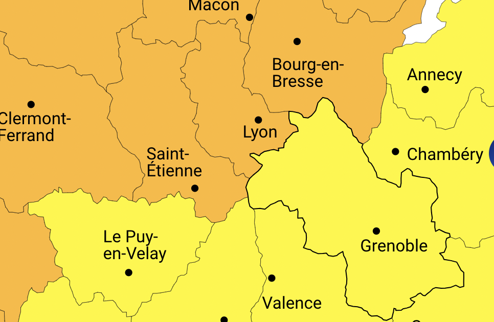 Alors que l’Isère est ce samedi soir en vigilance jaune aux orages, le Rhône et la Loire passent à l’orange…