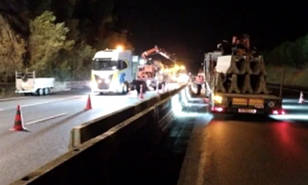 Un poids-lourd se couche ce matin sur l’A7 entre Vienne et Condrieu, provoquant d’importants bouchons