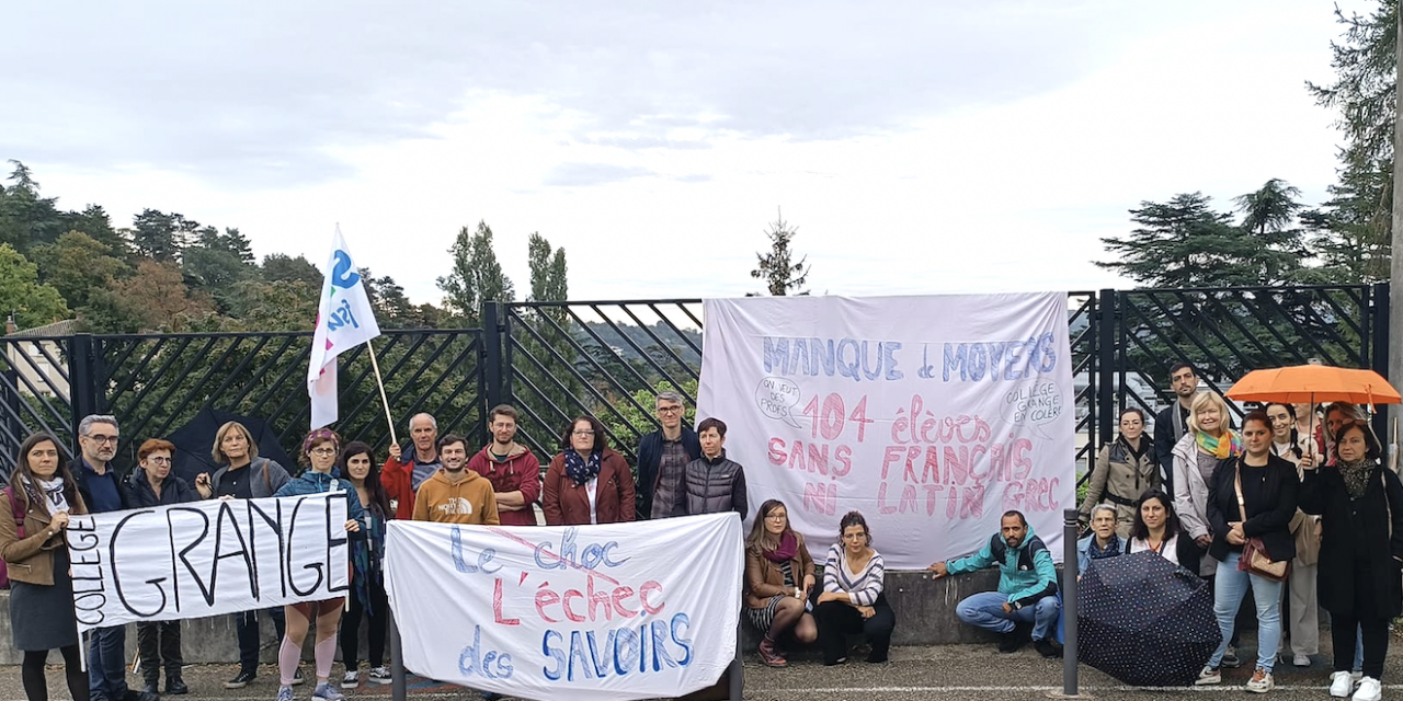 Suite aux difficultés rencontrées depuis la rentrée : forte mobilisation au Collège Grange de Seyssuel avec 2/3 des enseignants en grève